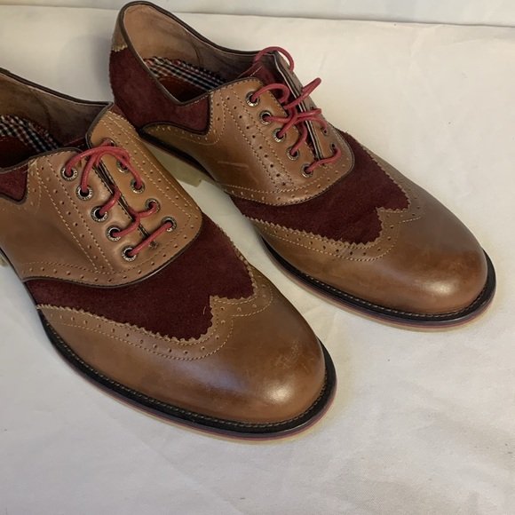 Johnston & Murphy Ellington burgundy Brown Wingtip Oxford Shoes Men's Sz 11M - Picture 2 of 13